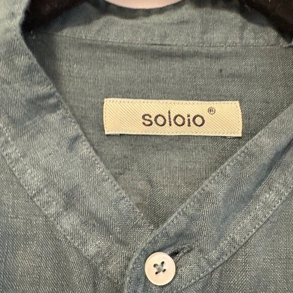 Soloio 100% Linen Short Sleeve Button Down - Picture 1 of 4